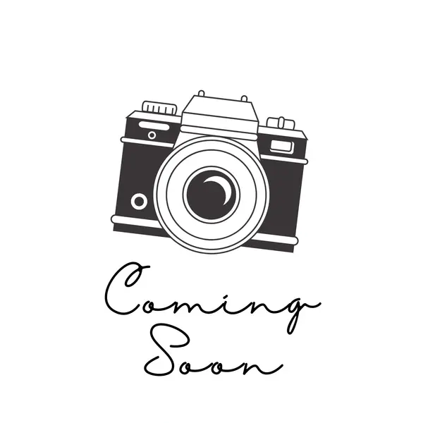 A camera with the words " coming soon ".