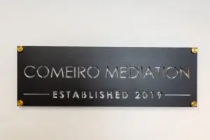 A sign that says someiro mediation established 2 0 1 9